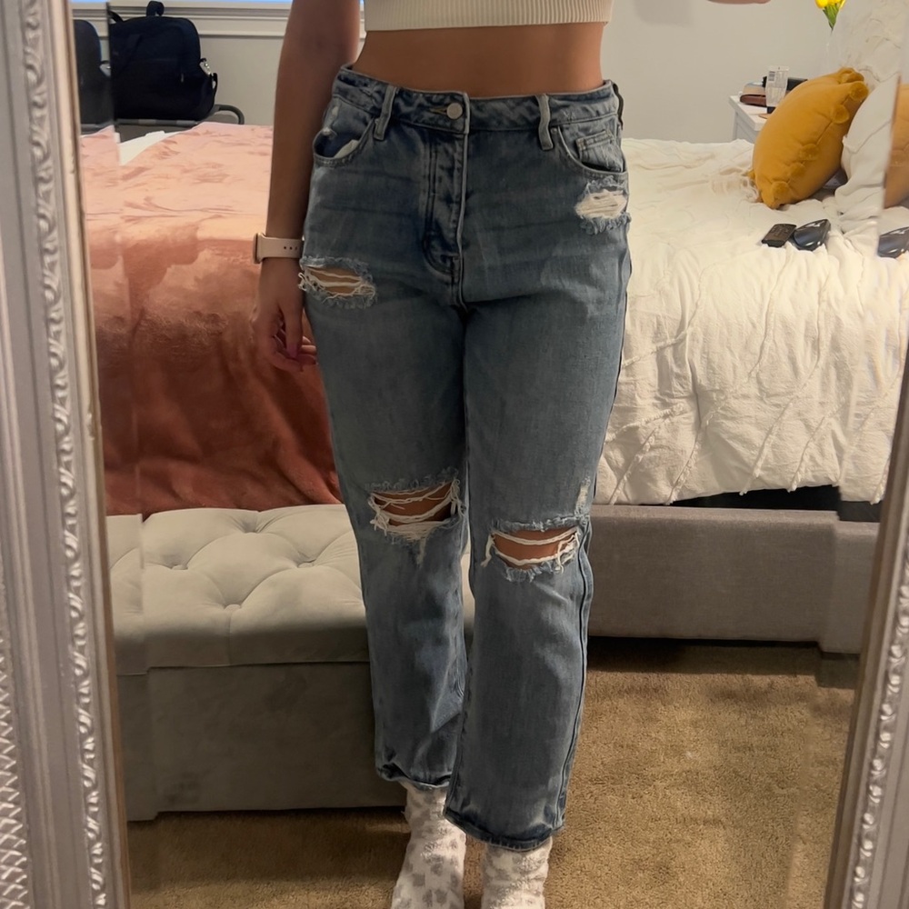 Pacsun Ripped Medium Was High Rise Mom Jean